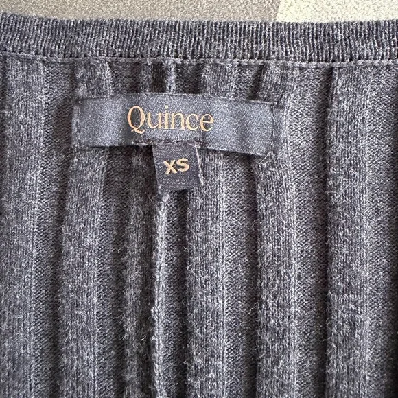 Quince Cotton Cashmere Ribbed Long Sleeve Dress - Picture 2 of 2